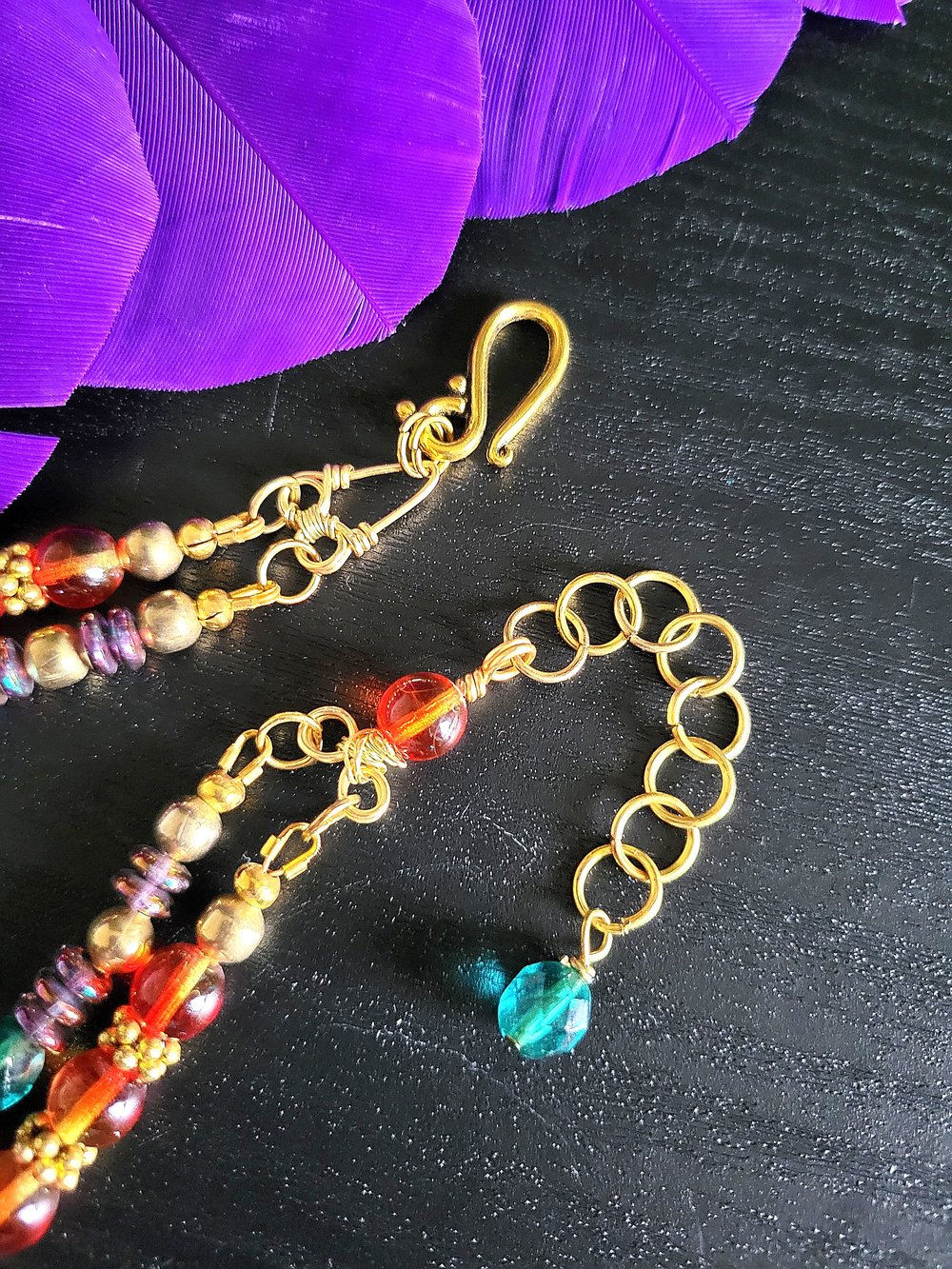 Image of Mardi Gras Carnival Necklace and Earring Set