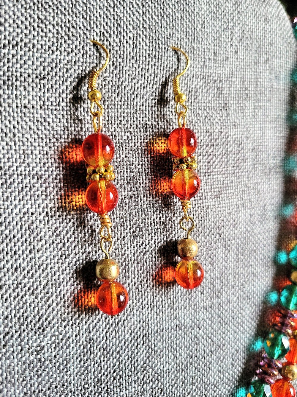 Image of Mardi Gras Carnival Necklace and Earring Set