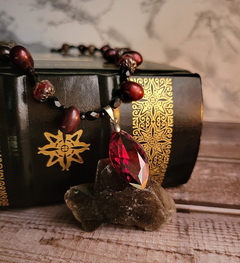 Image of Blood and Bone Scarlet Pearl Necklace