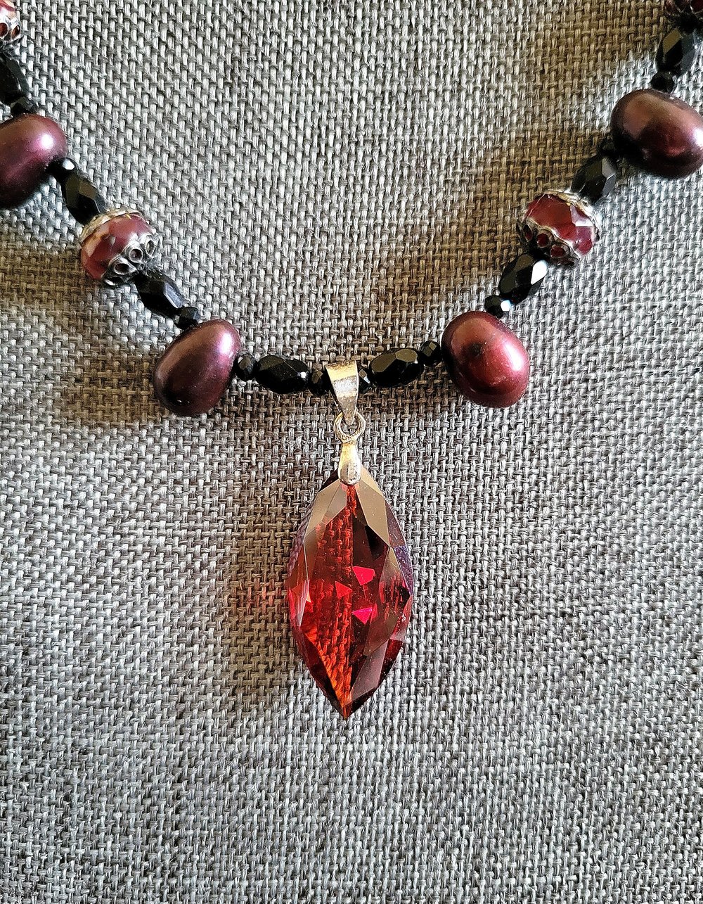 Image of Blood and Bone Scarlet Pearl Necklace