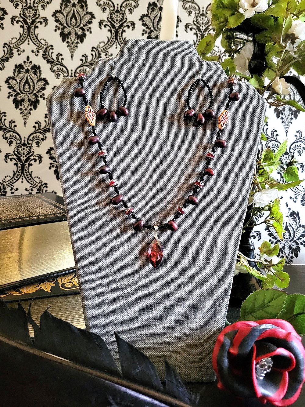 Image of Blood and Bone Scarlet Pearl Necklace