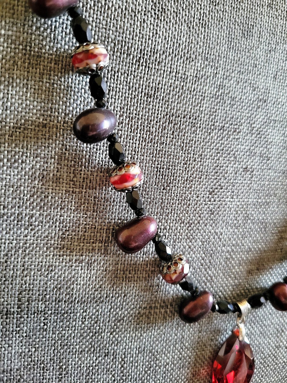Image of Blood and Bone Scarlet Pearl Necklace