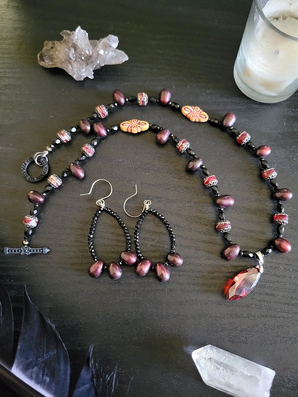 Image of Blood and Bone Scarlet Pearl Necklace