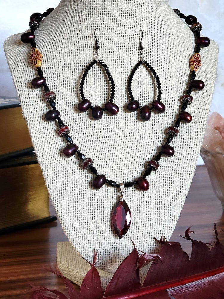 Image of Blood and Bone Scarlet Pearl Necklace