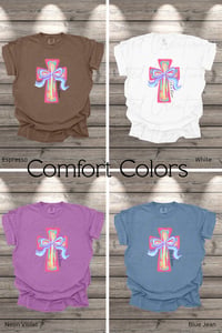 Image 1 of He is Risen Cross Adult Short Sleeve