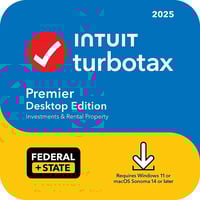 TurboTax Premier 2025 Download Tax Software, Federal & State Tax Return [PC/Mac Download]