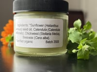Image 2 of Calendula Chickweed Herbal Salve made with Organic Ingredients, 2 oz Glass Jar