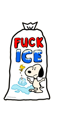 Snoopy FUCK ICE STICKER 