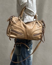 Image 1 of CARAMEL LEATHER SHOULDER BAG