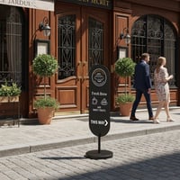 Image 3 of Oval Standing Curve Sign