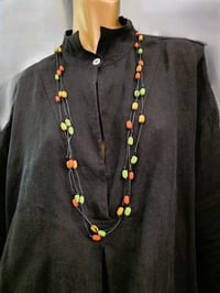 Image 1 of String Bead Necklace Earthy Colours (PCJ005)