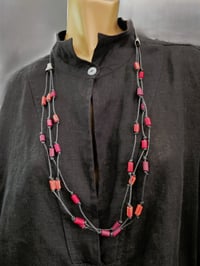 Image 1 of String Bead Necklace Reds (PCJ004)