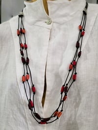 Image 4 of String Bead Necklace Reds (PCJ004)