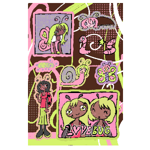 bug girls sticker sheet