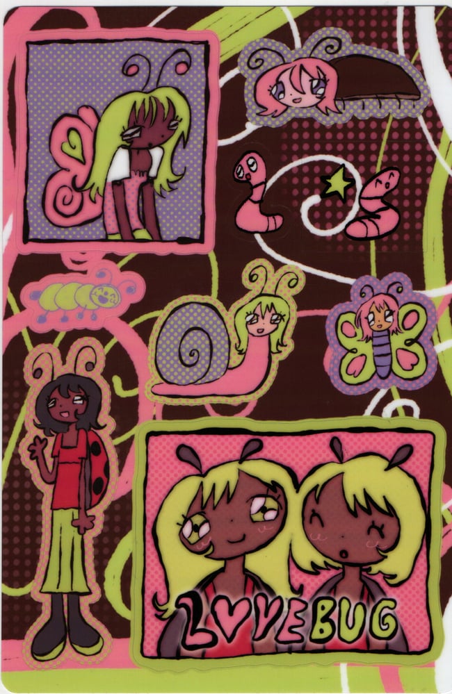 bug girls sticker sheet