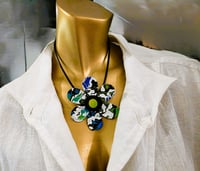 Image 3 of Flower Power Necklace and Stud Earring Set Crazy Pattern  (PCJ008)
