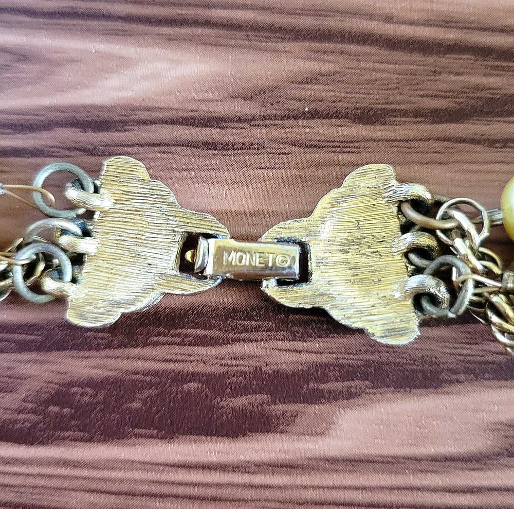 Image of Flower Garden Upcycled Statement Necklace and Earrings Set