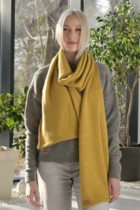 Image 3 of baby alpaca fine scarf _ honey