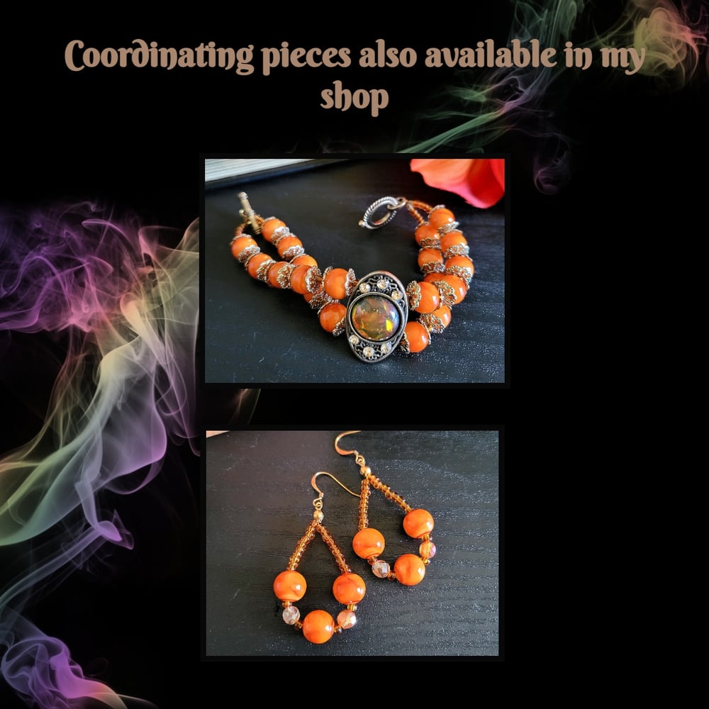 Image of Orange Marbled Victorian Double Strand Bracelet