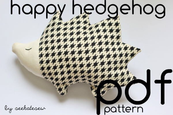 Image of happy hedgehog pdf pattern