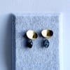Drop - Tourmaline drop brass earring