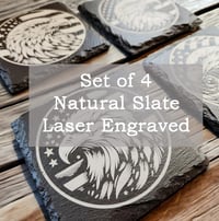 Image 4 of Patriotic Eagle Slate Coasters Set of 4 