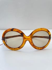 Image 2 of Vintage French Round Sunglasses, Size Small, Brown Lenses, Un-worn Dead-stock, 1960's