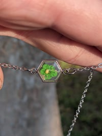 Image 1 of ROOTED Hexagon Green Narcissus Connector Necklace
