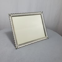 Image 3 of 8x10 Picture Frame, Embossed Metal, White with Gold Flecked Trim, #973