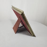 Image 4 of 8x10 Picture Frame, Embossed Metal, White with Gold Flecked Trim, #973