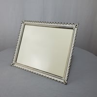 Image 7 of 8x10 Picture Frame, Embossed Metal, White with Gold Flecked Trim, #973