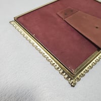 Image 9 of 8x10 Picture Frame, Embossed Metal, White with Gold Flecked Trim, #973