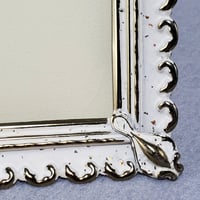 Image 2 of 8x10 Picture Frame, Embossed Metal, White with Gold Flecked Trim, #973
