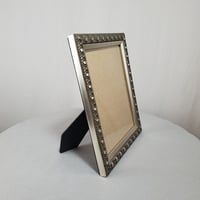 Image 4 of  Embossed Metal 8x10 Picture Frame, Antiqued Silver Tone Look, #972
