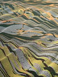 Image 2 of Hand marbled book-cloth - Green Ripple 