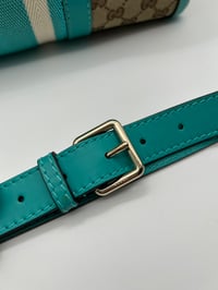 Image 18 of Gucci GG Canvas Teal Leather Boston Bag
