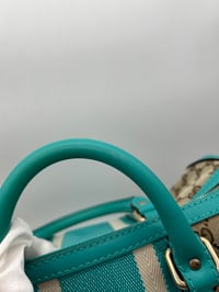 Image 10 of Gucci GG Canvas Teal Leather Boston Bag