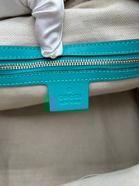 Image 23 of Gucci GG Canvas Teal Leather Boston Bag