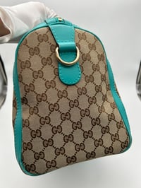 Image 13 of Gucci GG Canvas Teal Leather Boston Bag