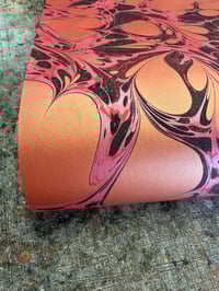 Image 3 of One of a kind hand marbled paper 'Gold Plume' (v.slight 2nd)