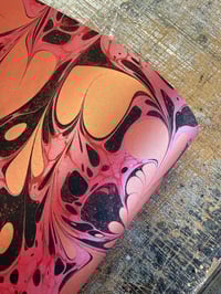 Image 1 of One of a kind hand marbled paper 'Gold Plume' (v.slight 2nd)