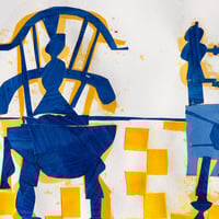 Image 3 of Florence B Hutchings - 'Side By Side' (Blue and Yellow 1/1)