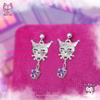 Image 1 of  Kuromi Kawaii Earrings