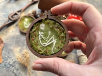 Image 4 of Mossy Skeleton Mini Embroidery Brooch 5x5cm