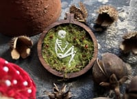 Image 1 of Mossy Skeleton Mini Embroidery Brooch 5x5cm