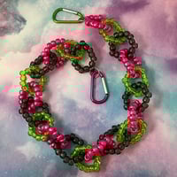 Pink and Green Sparkle Kandi Belt Chain Accessory Wallet Chain