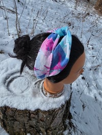 Image 1 of Upcycled Linen Twist Headband in Paradise