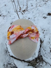 Image 2 of Upcycled Linen Twist Headband in Maui