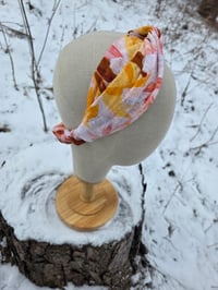 Image 1 of Upcycled Linen Twist Headband in Maui