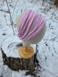 Image 1 of Upcycled Linen Stretchy Wrap in Cool Pink